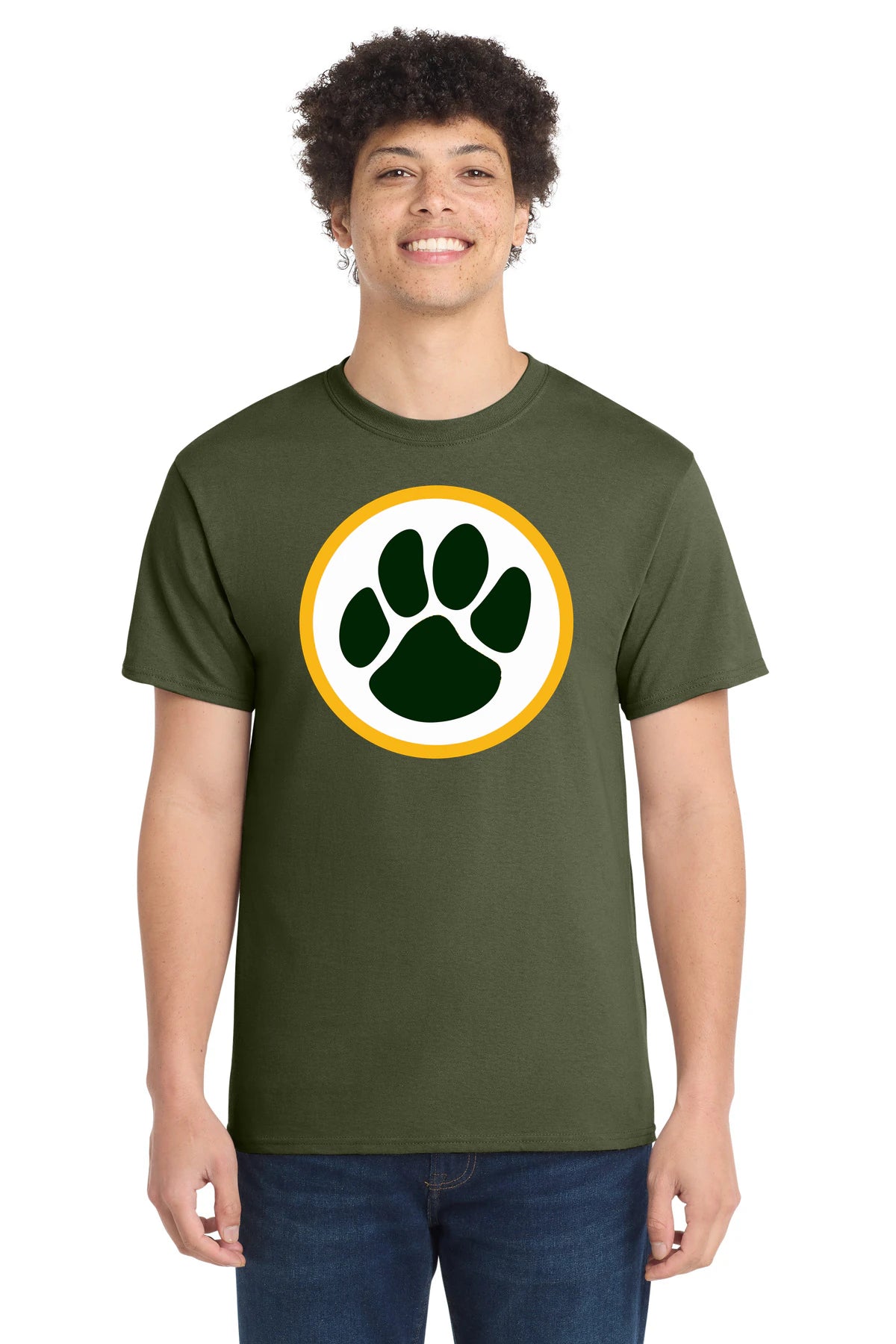 Ashwaubenon High School Football (Boys) - Olive Drab Green Port & Co Core Cotton Tee. PC54