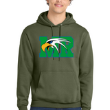 Maple River High School hockey_boys - Olive Drab Green Port & Co Core Fleece Pullover Hooded Sweatshirt. PC78H