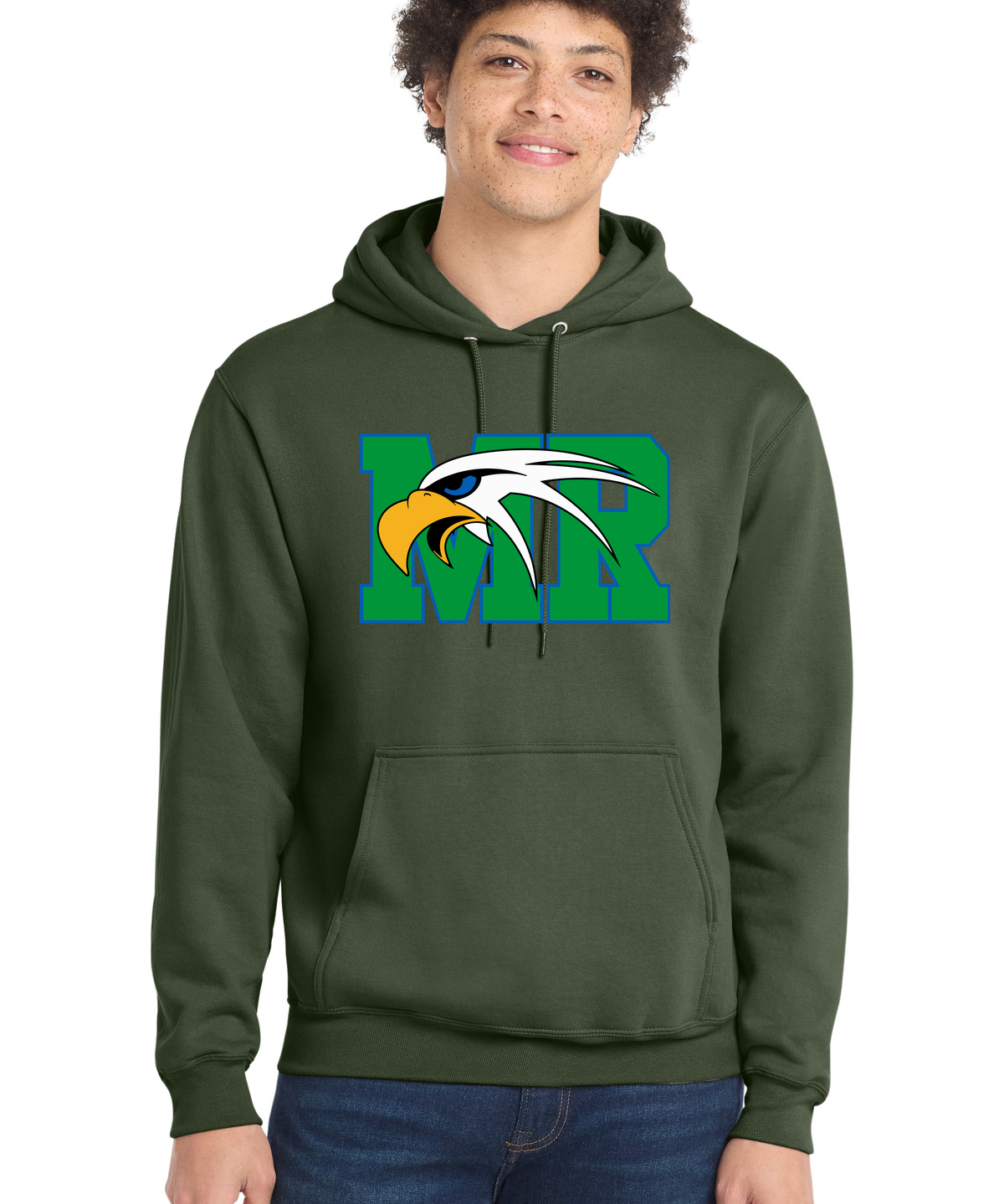 Maple River High School hockey_boys - Olive Port & Co Core Fleece Pullover Hooded Sweatshirt. PC78H