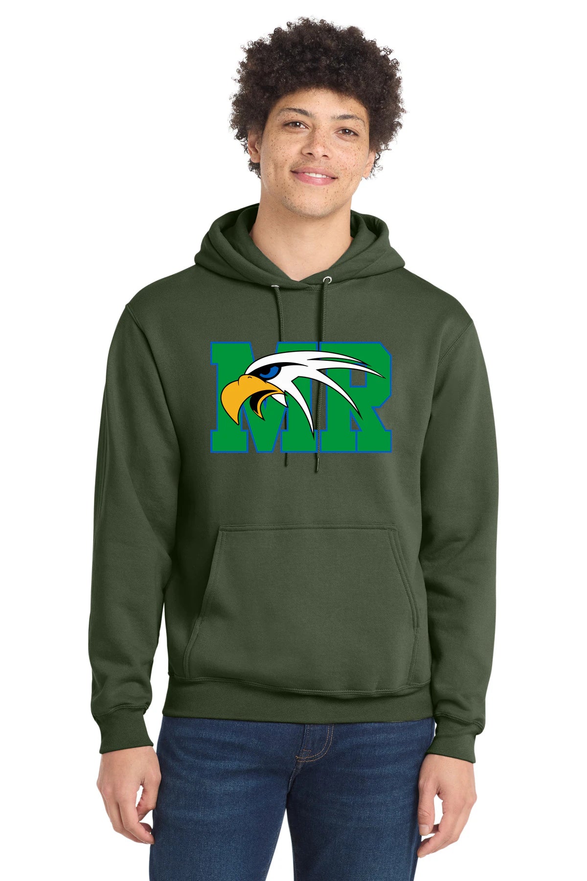 Maple River High School hockey_boys - Olive Port & Co Core Fleece Pullover Hooded Sweatshirt. PC78H