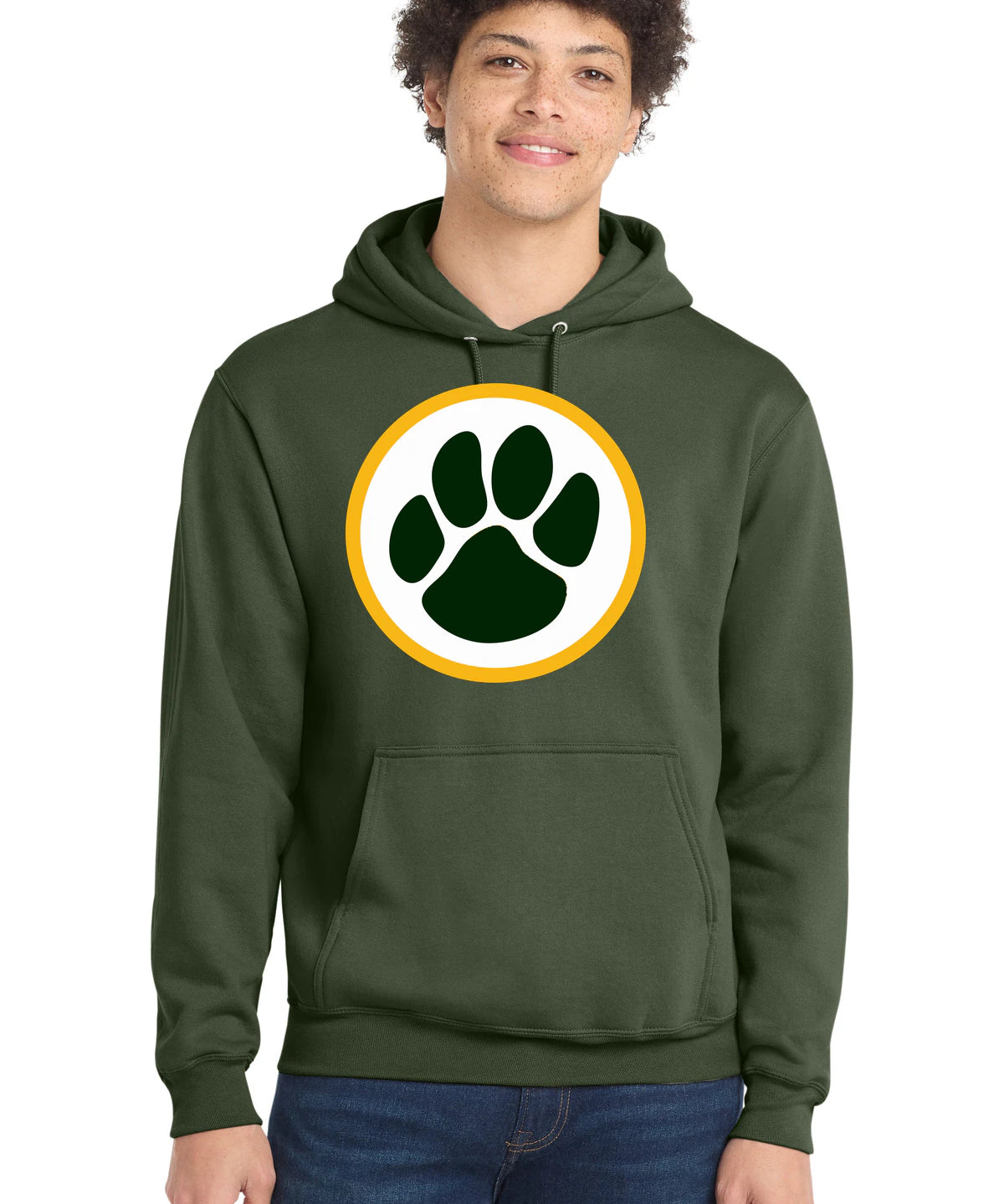 Ashwaubenon High School Football (Boys) - Olive Port & Co Core Fleece Pullover Hooded Sweatshirt. PC78H