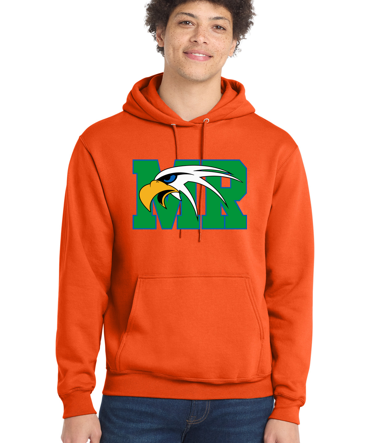 Maple River High School hockey_boys - Orange Port & Co Core Fleece Pullover Hooded Sweatshirt. PC78H