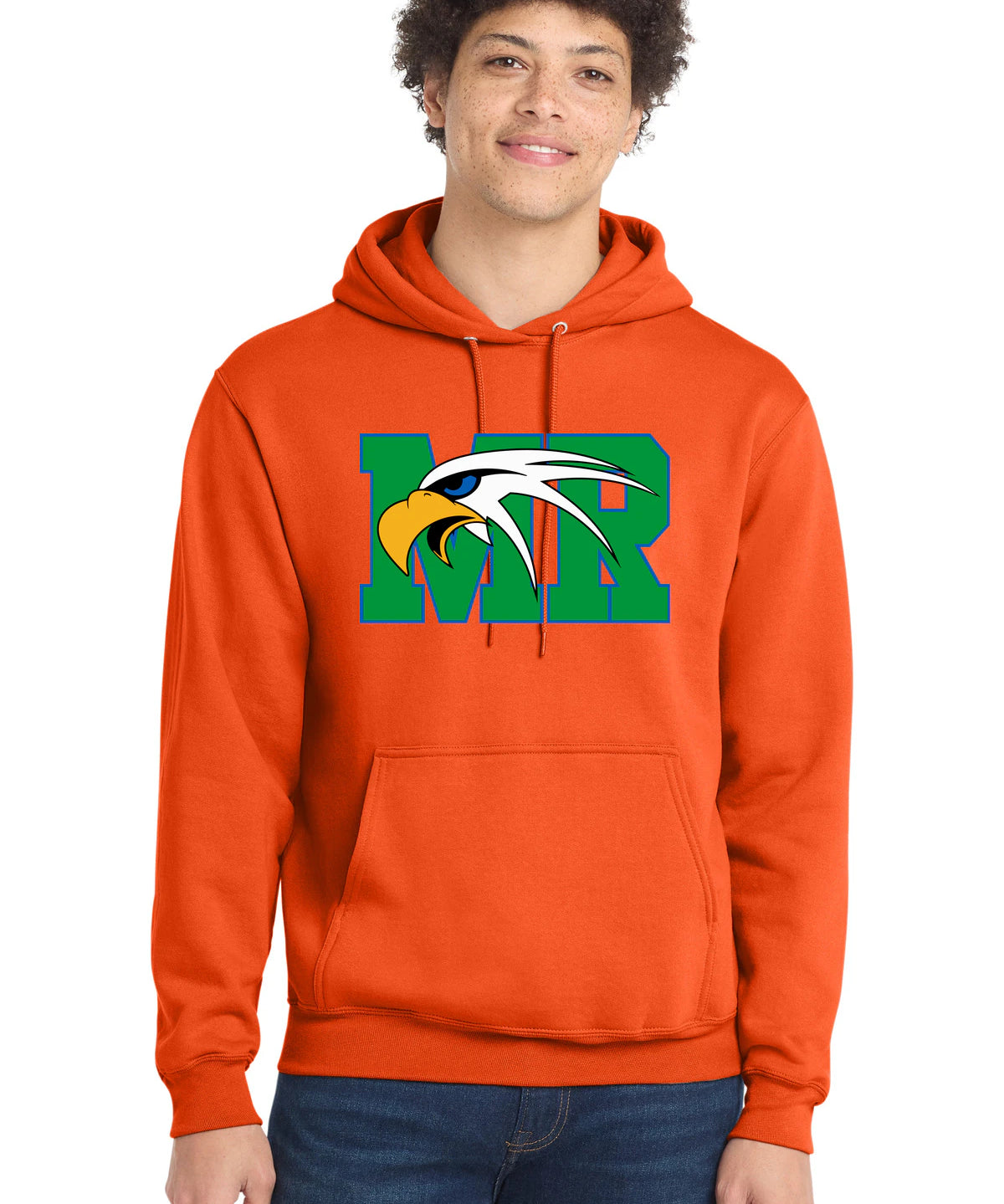 Maple River High School hockey_boys - Orange Port & Co Core Fleece Pullover Hooded Sweatshirt. PC78H