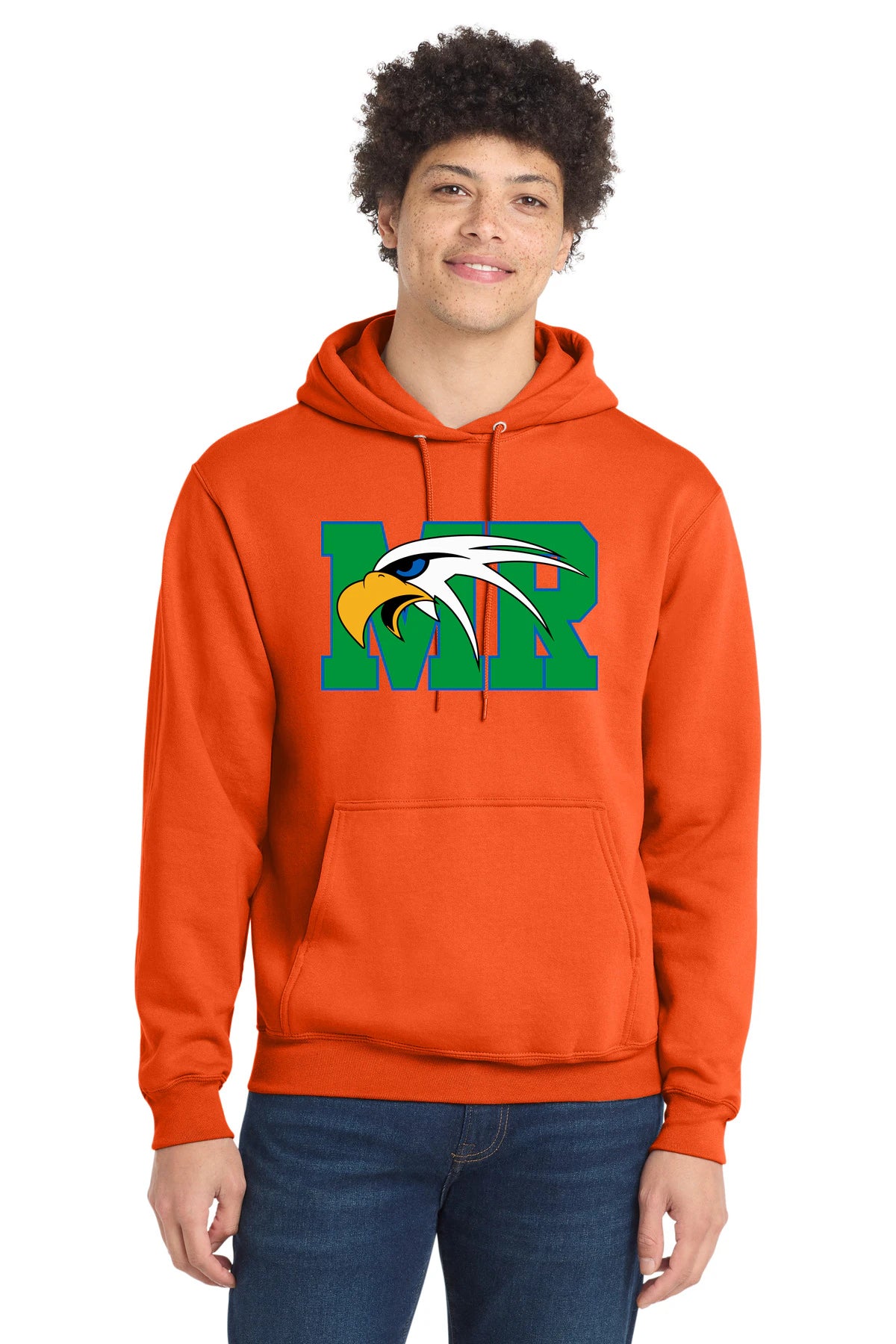 Maple River High School hockey_boys - Orange Port & Co Core Fleece Pullover Hooded Sweatshirt. PC78H