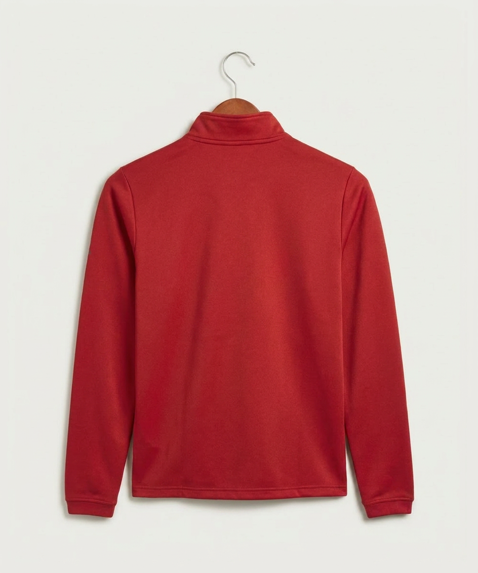 Dover-Eyota High School Football (Boys) - Power Red Men's Ultimate365 Lightweight Quarter-Zip Pullover (back)