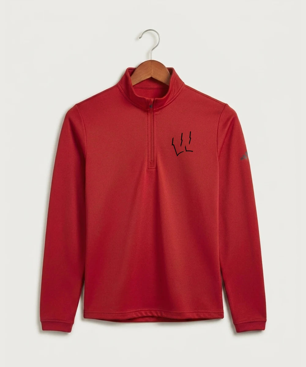 Wisconsin Hanger Test - Power Red Men's Ultimate365 Lightweight Quarter-Zip Pullover (front)
