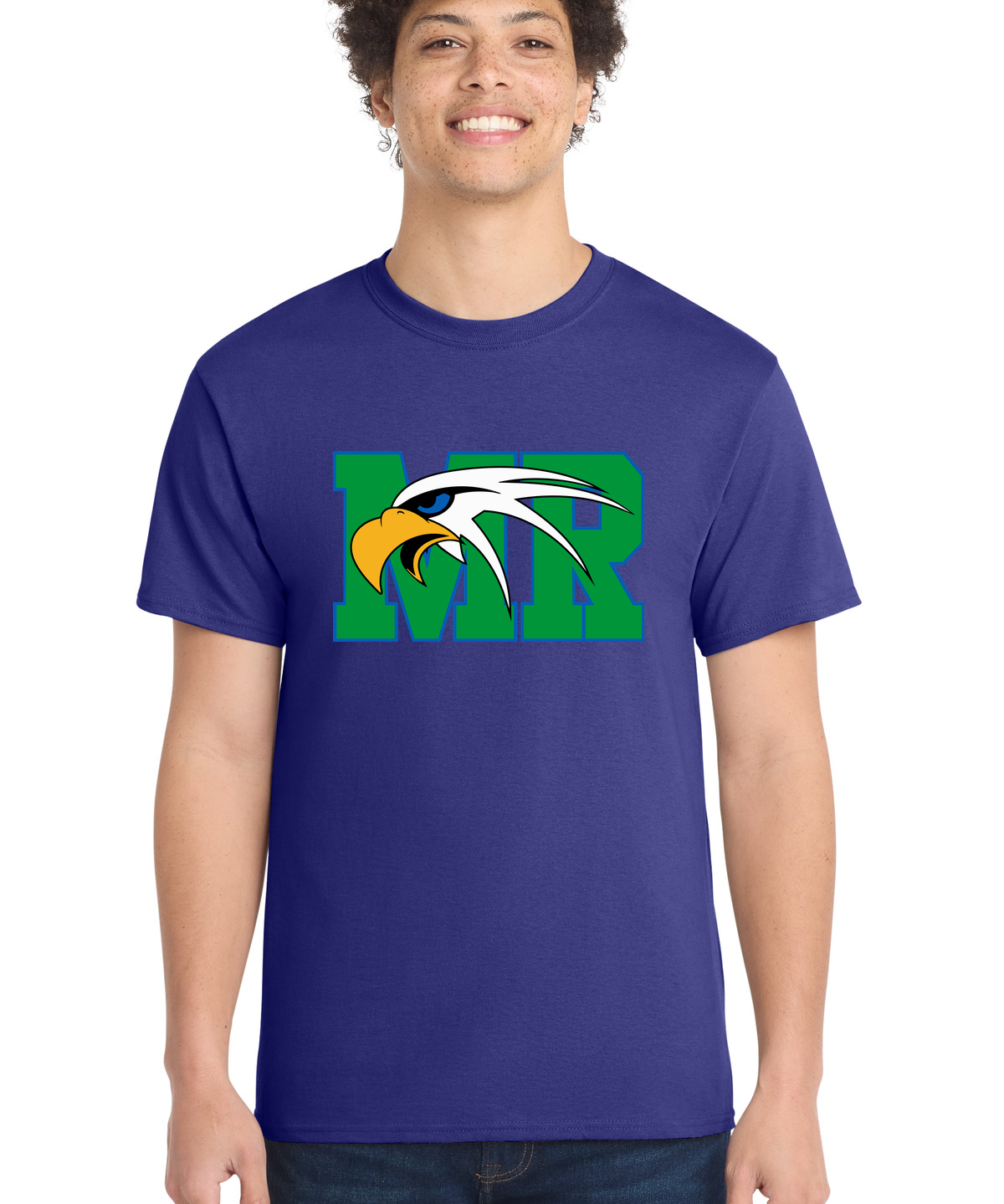 Maple River High School hockey_boys - Purple Port & Co Core Cotton Tee. PC54