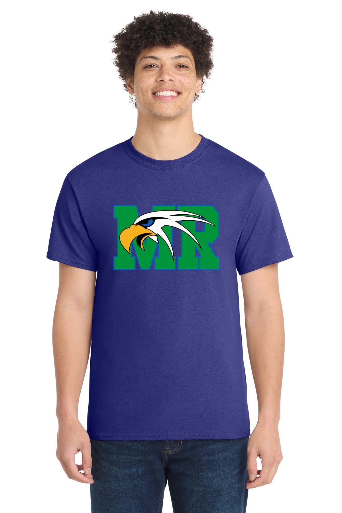 Maple River High School hockey_boys - Purple Port & Co Core Cotton Tee. PC54