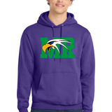 Maple River High School hockey_boys - Purple Port & Co Core Fleece Pullover Hooded Sweatshirt. PC78H