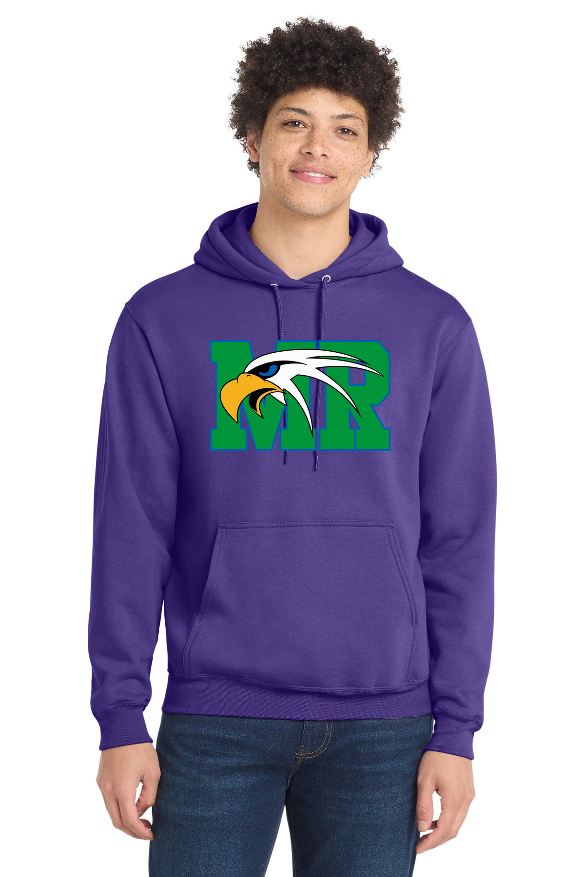 Maple River High School hockey_boys - Purple Port & Co Core Fleece Pullover Hooded Sweatshirt. PC78H