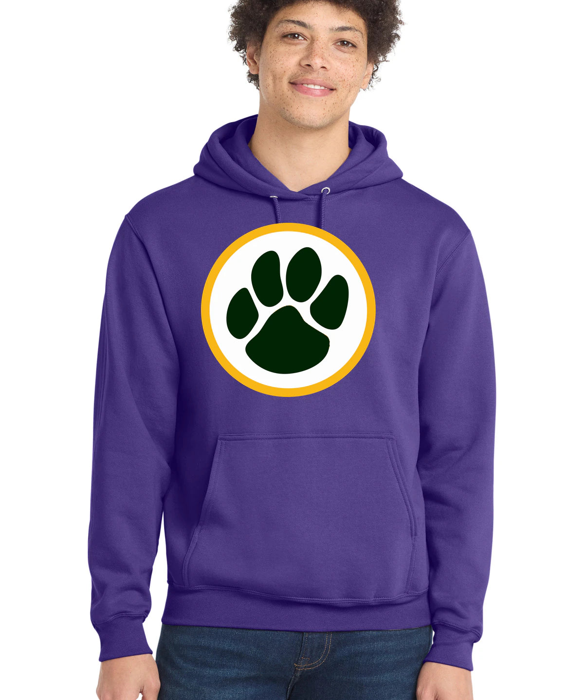 Ashwaubenon High School Football (Boys) - Purple Port & Co Core Fleece Pullover Hooded Sweatshirt. PC78H