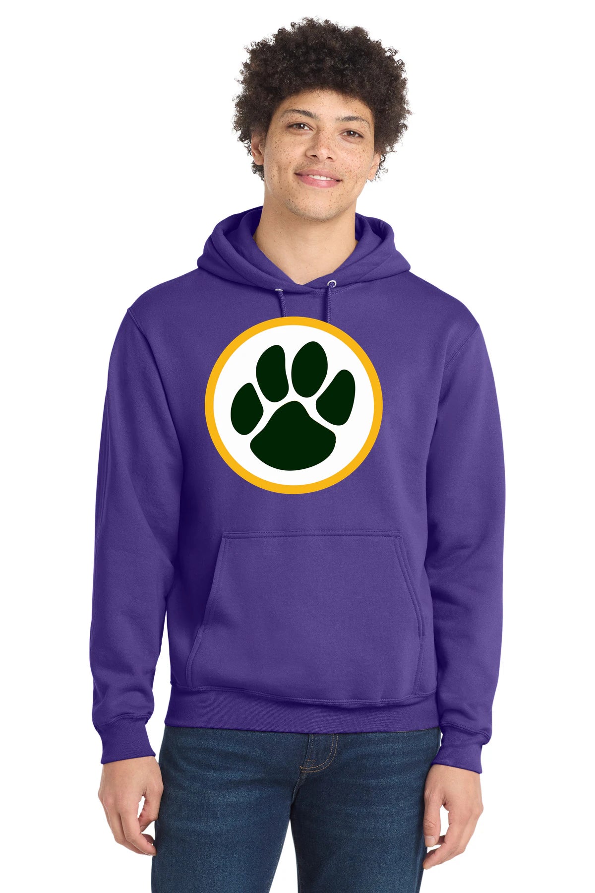 Ashwaubenon High School Football (Boys) - Purple Port & Co Core Fleece Pullover Hooded Sweatshirt. PC78H
