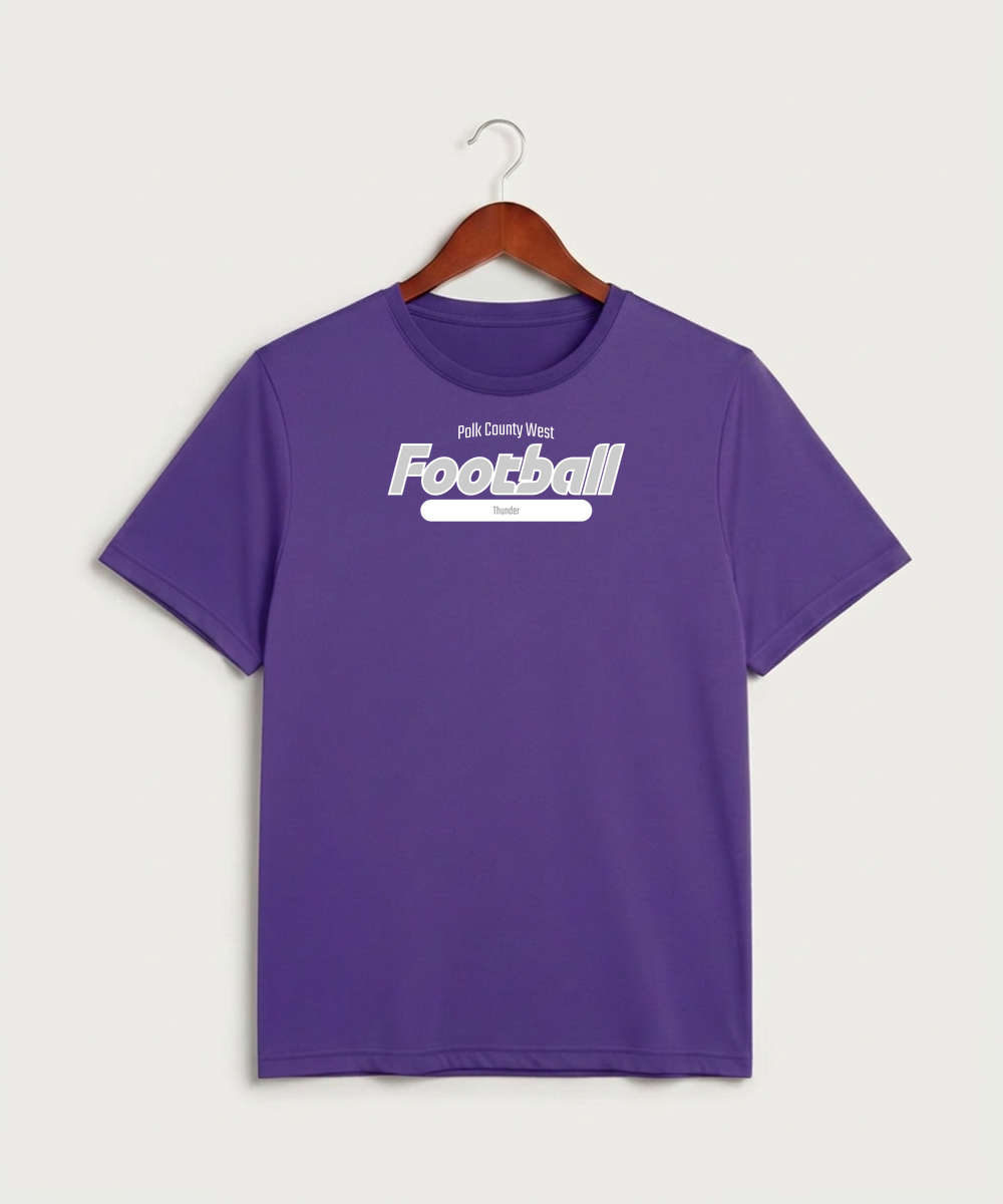 Polk County West Football (Boys) - Purple Sport-Tek PosiCharge Competitor Tee. ST350