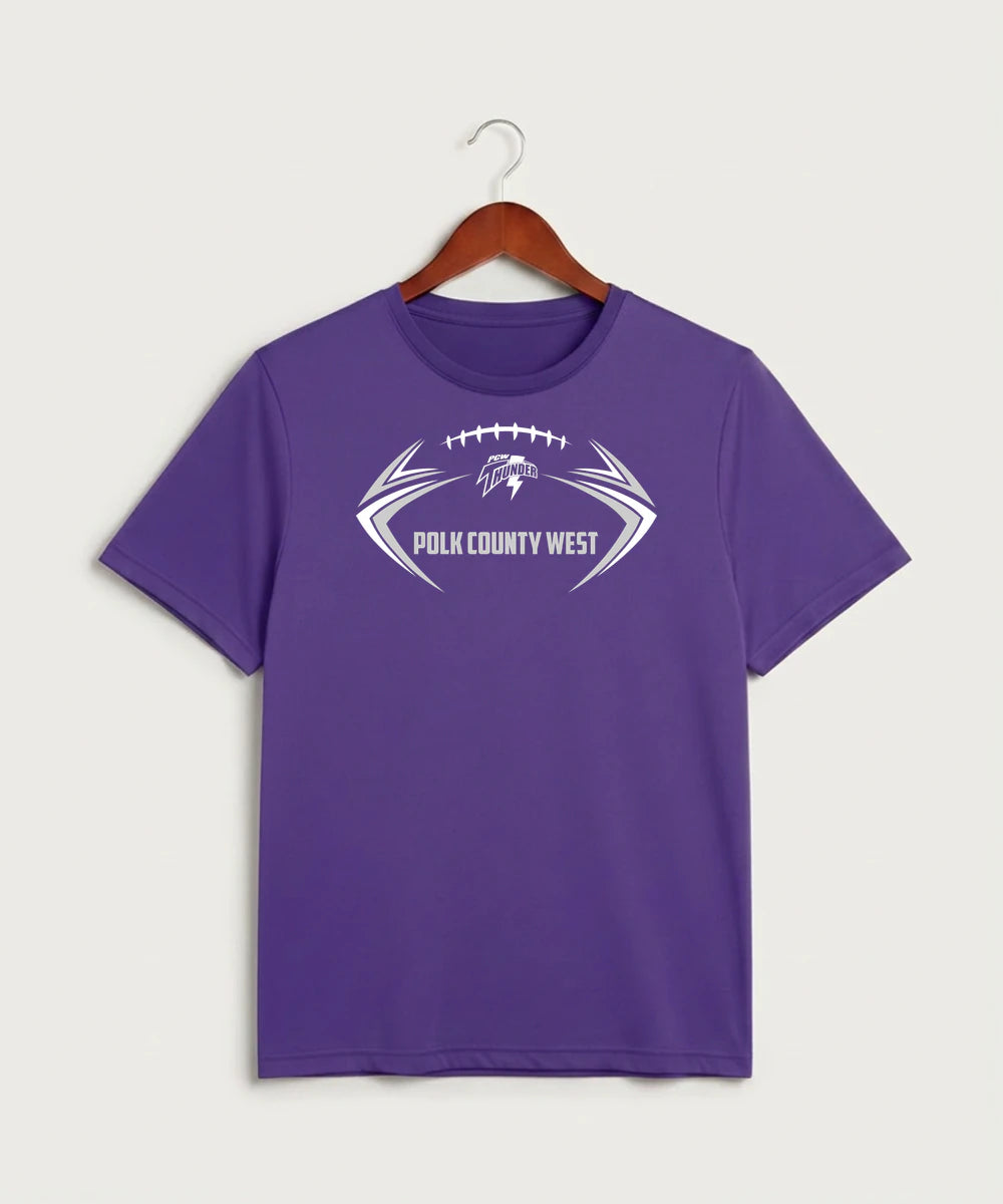 Polk County West Football (Boys) - Purple Sport-Tek PosiCharge Competitor Tee. ST350