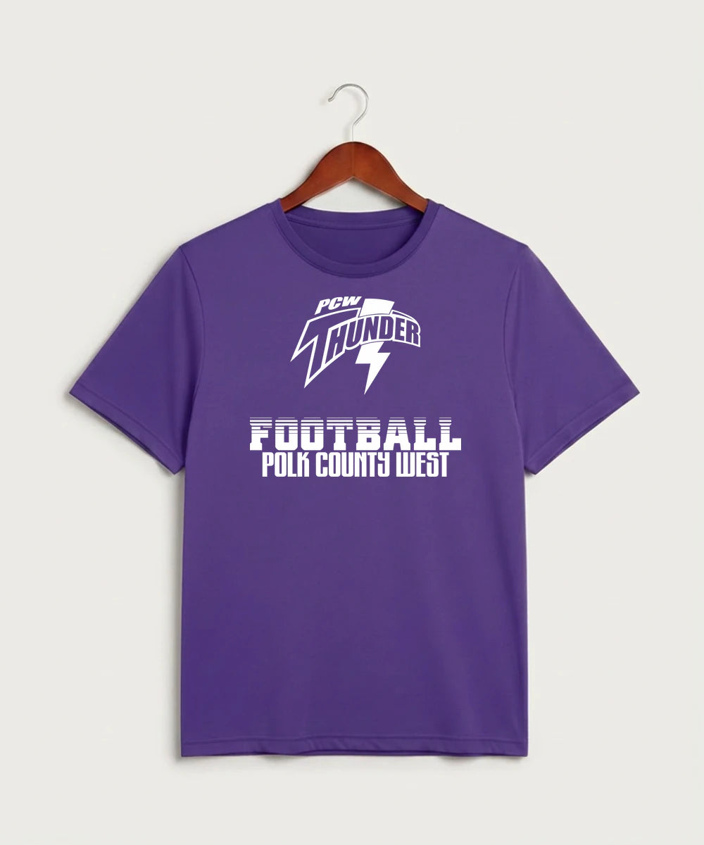 Polk County West Football (Boys) - Purple Sport-Tek PosiCharge Competitor Tee. ST350