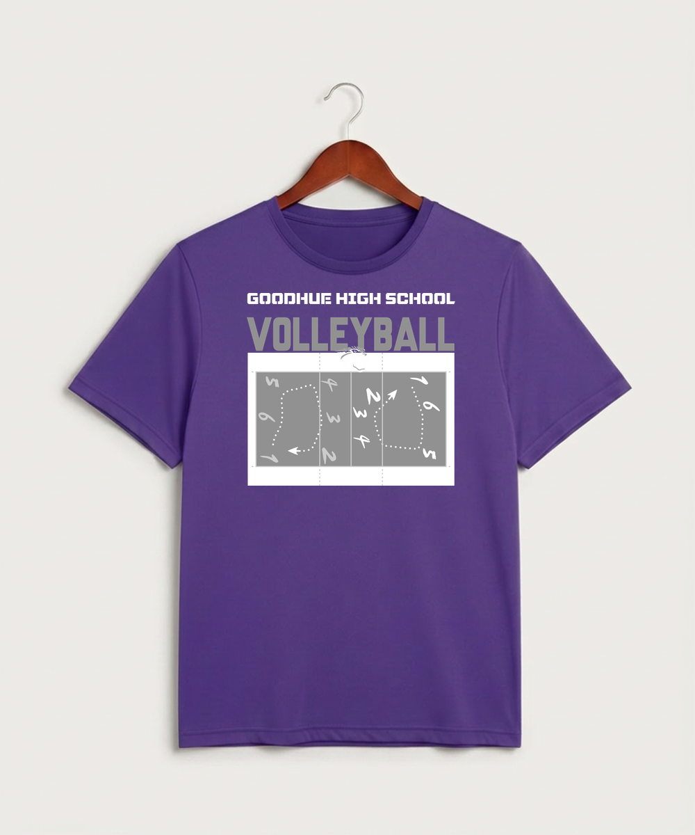 Goodhue High School Volleyball (Girls) - Purple Sport-Tek PosiCharge Competitor Tee. ST350