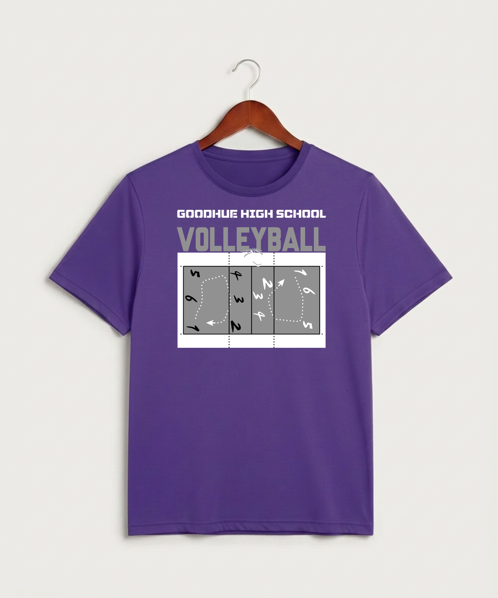 Goodhue High School Volleyball (Girls) - Purple Sport-Tek PosiCharge Competitor Tee. ST350