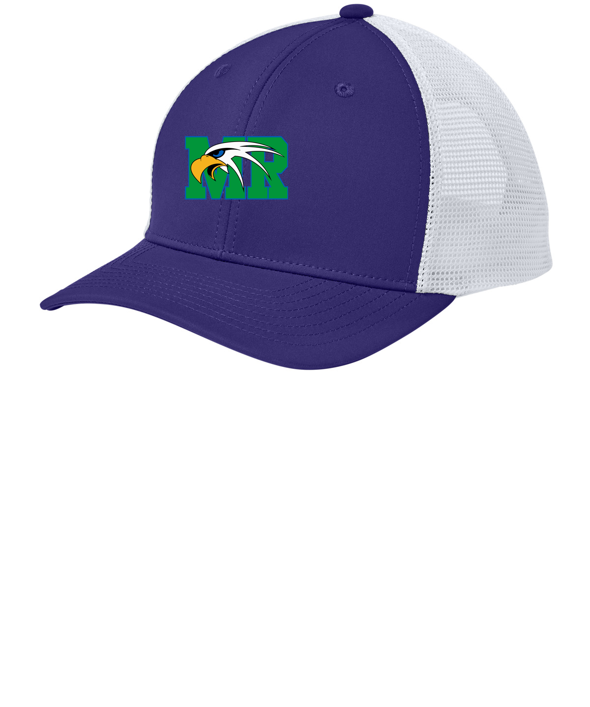 Maple River High School hockey_boys - Purple/ White Sport-Tek Club Trucker Cap STC46