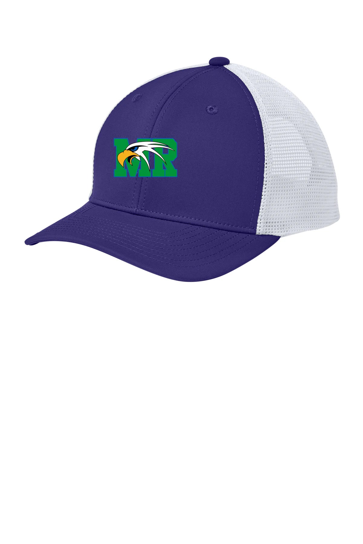 Maple River High School hockey_boys - Purple/ White Sport-Tek Club Trucker Cap STC46