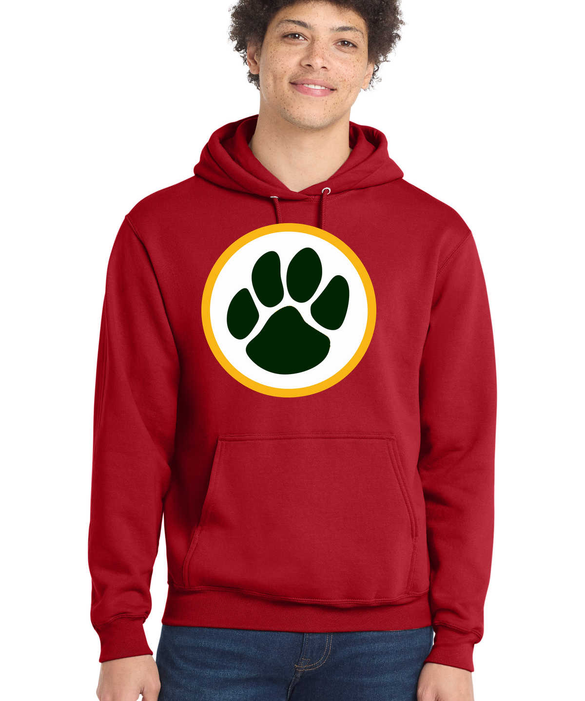 Ashwaubenon High School Football (Boys) - Red Port & Co Core Fleece Pullover Hooded Sweatshirt. PC78H