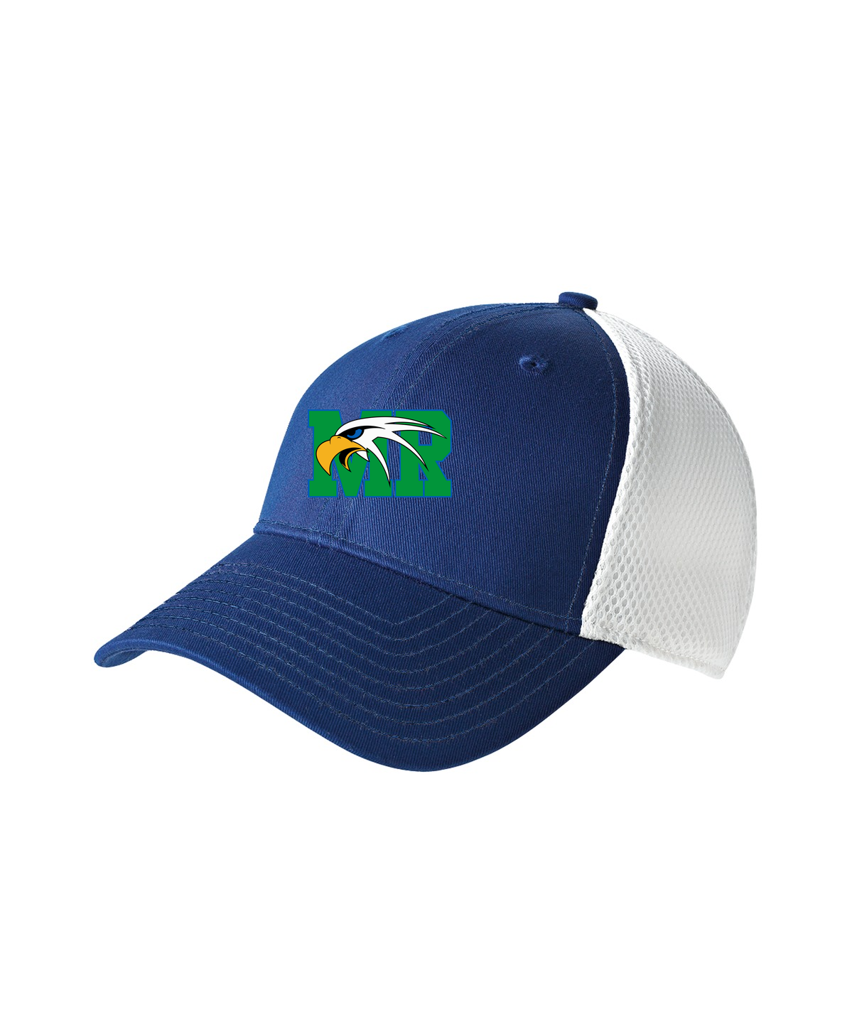 Maple River High School hockey_boys - Royal/ White New Era - Stretch Mesh Cap. NE1020