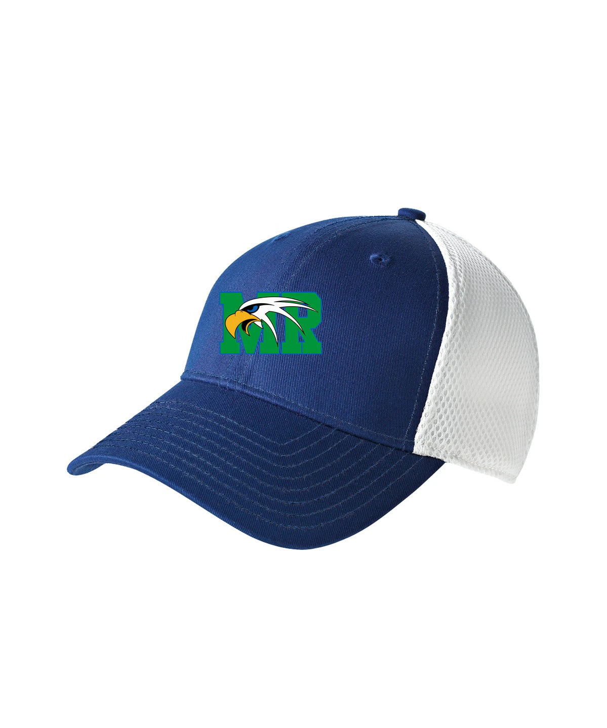 Maple River High School hockey_boys - Royal/ White New Era - Stretch Mesh Cap. NE1020