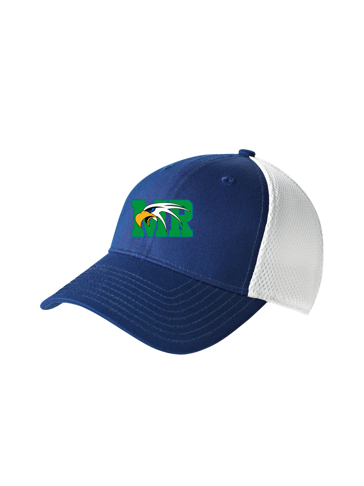 Maple River High School hockey_boys - Royal/ White New Era - Stretch Mesh Cap. NE1020