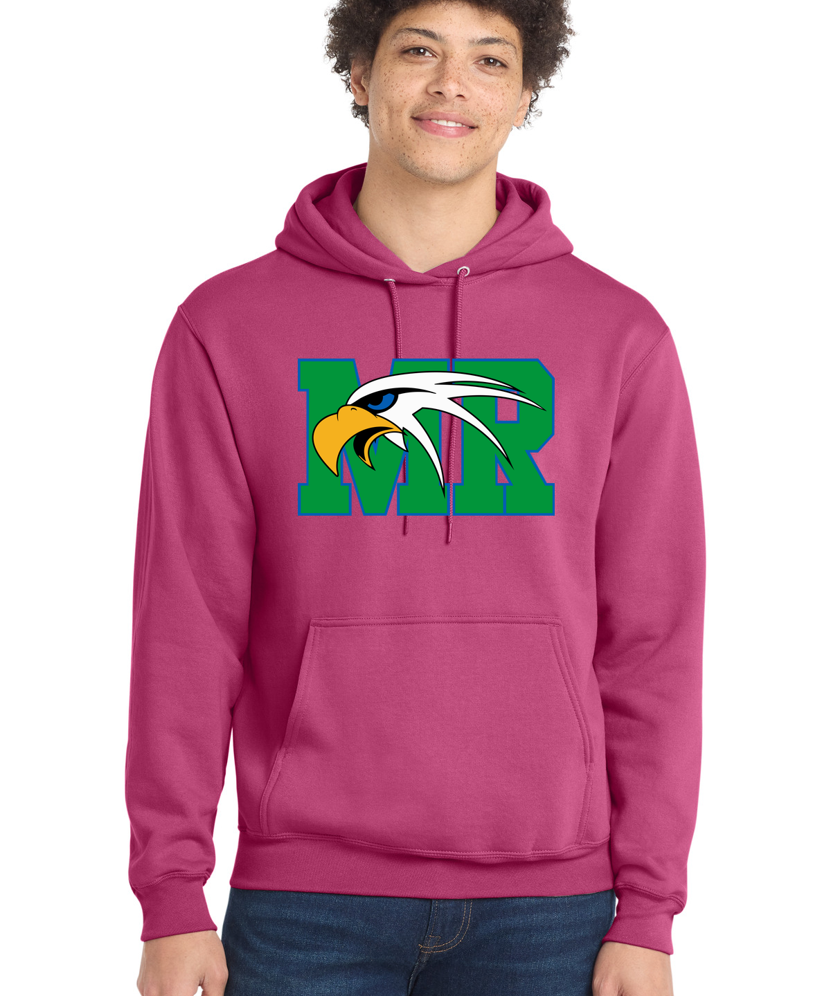 Maple River High School hockey_boys - Sangria Port & Co Core Fleece Pullover Hooded Sweatshirt. PC78H