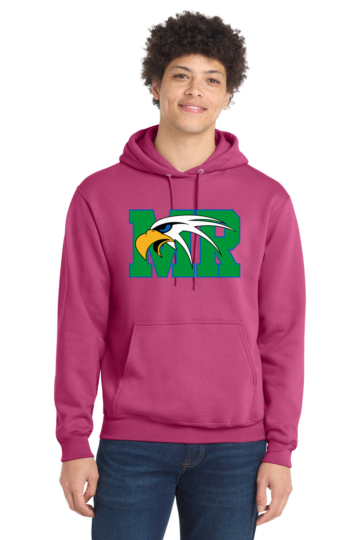 Maple River High School hockey_boys - Sangria Port & Co Core Fleece Pullover Hooded Sweatshirt. PC78H