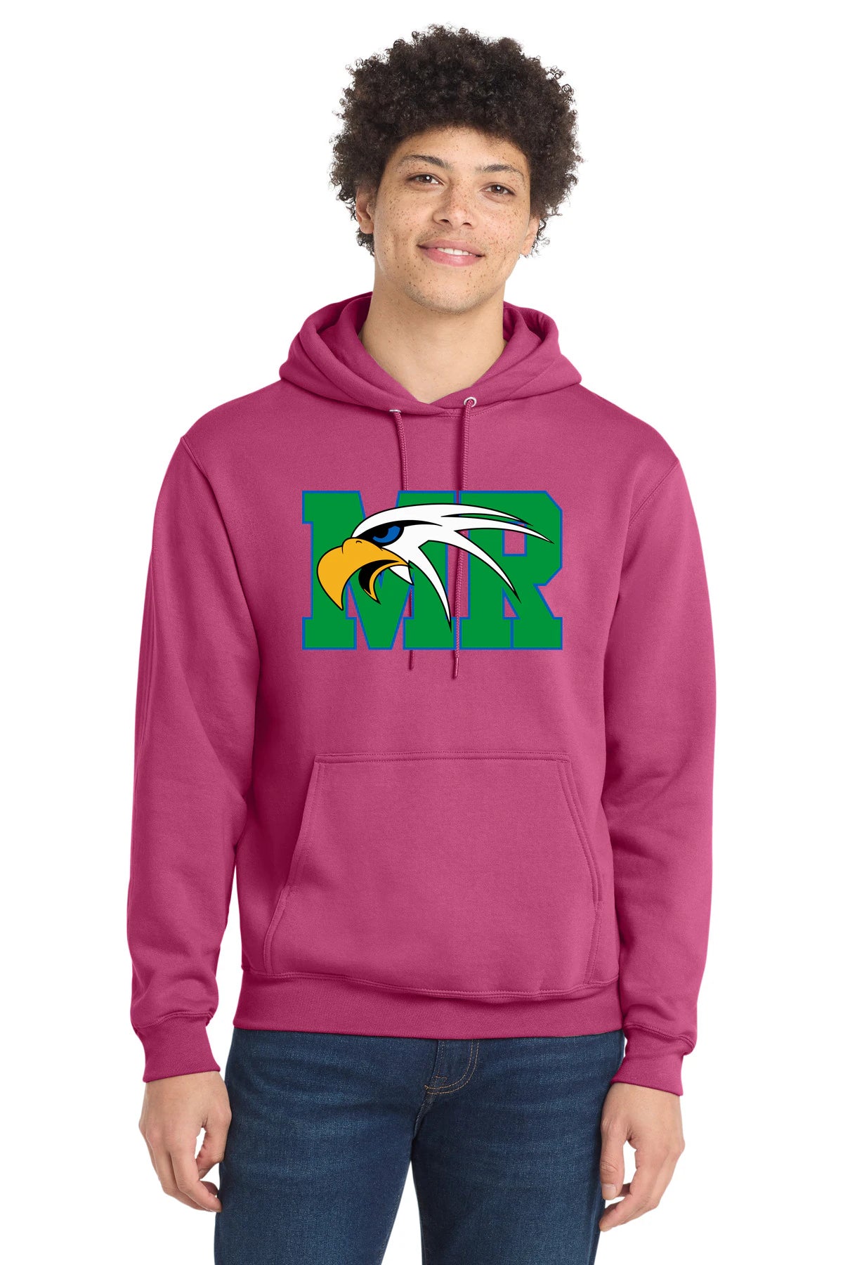 Maple River High School hockey_boys - Sangria Port & Co Core Fleece Pullover Hooded Sweatshirt. PC78H