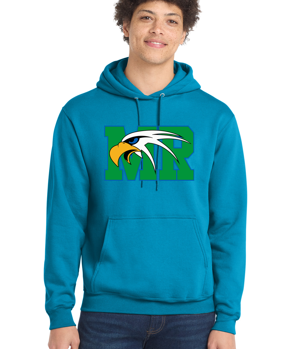 Maple River High School hockey_boys - Sapphire Port & Co Core Fleece Pullover Hooded Sweatshirt. PC78H