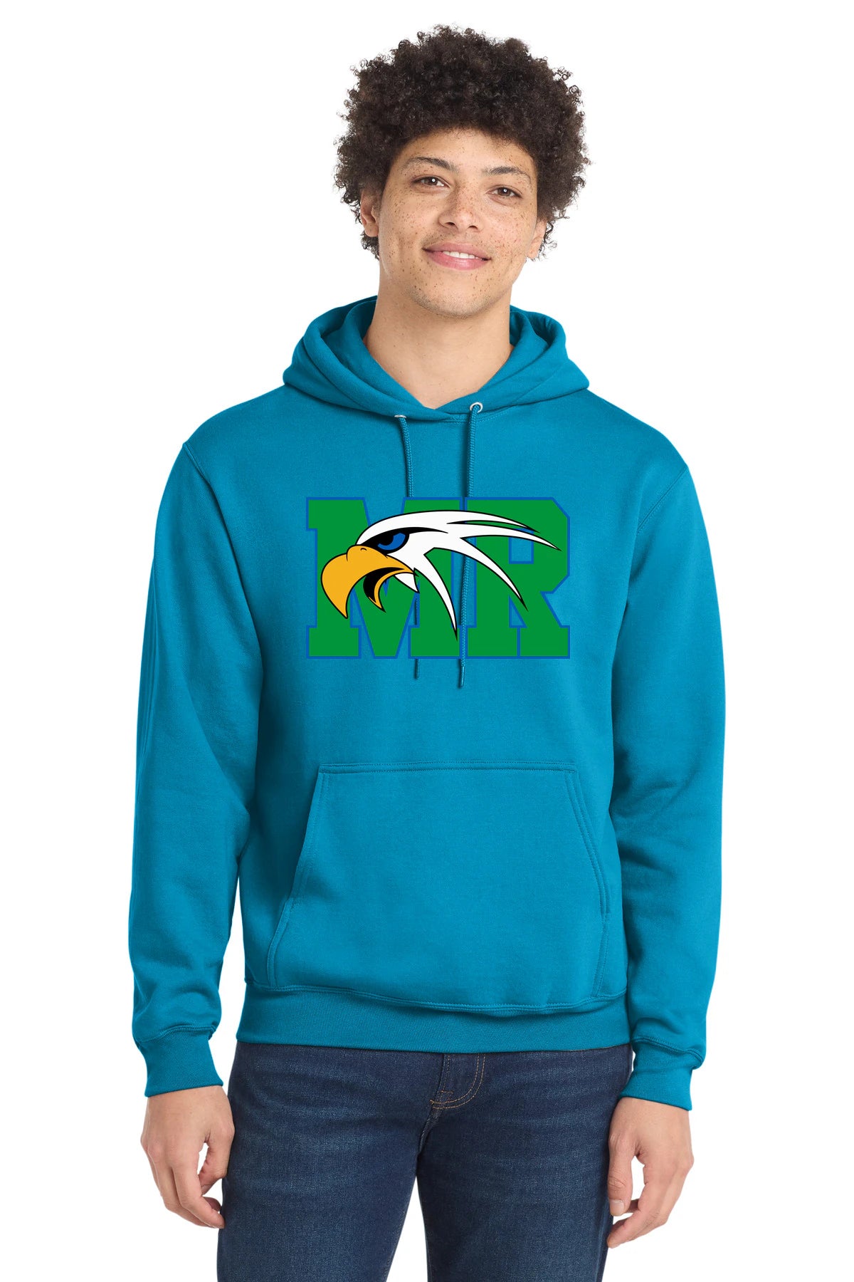 Maple River High School hockey_boys - Sapphire Port & Co Core Fleece Pullover Hooded Sweatshirt. PC78H