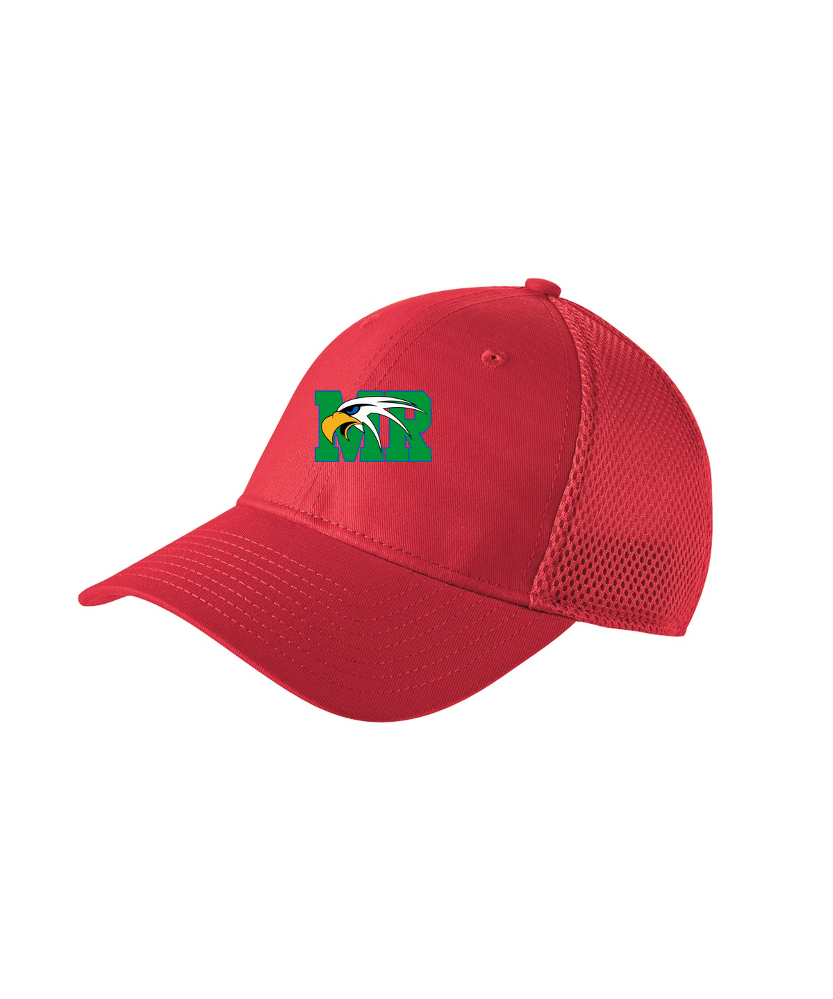 Maple River High School hockey_boys - Scarlet Red New Era - Stretch Mesh Cap. NE1020