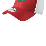 Maple River High School hockey_boys - Scarlet Red/ White New Era - Stretch Mesh Cap. NE1020