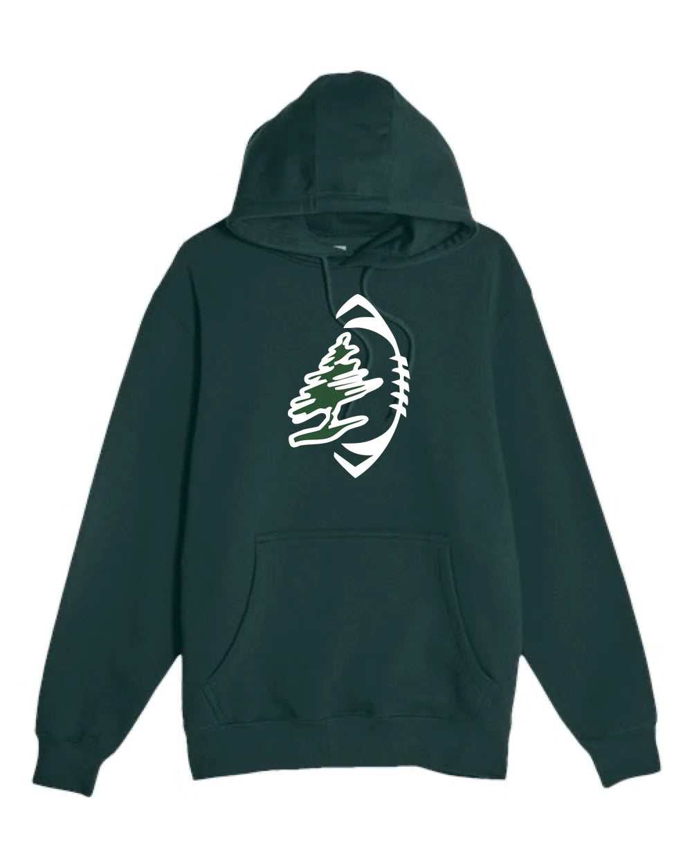 DC Everest Middle School Football — example store - Sport Green Hoodie Value - Full Front