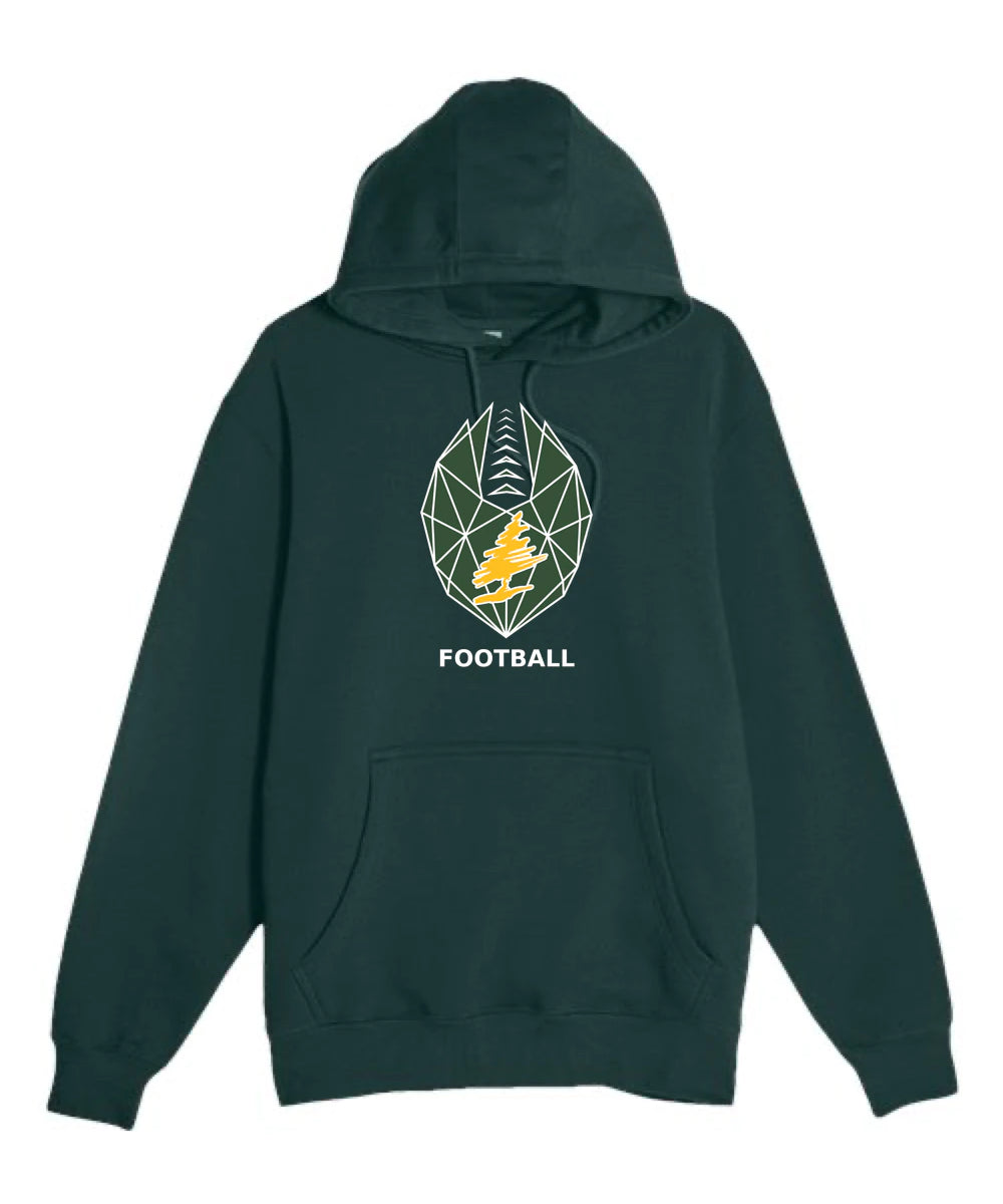 DC Everest Middle School Football — example store - Sport Green Hoodie Value - Full Front