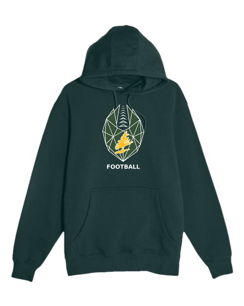 DC Everest Middle School Football — example store - Sport Green Hoodie Value - Full Front
