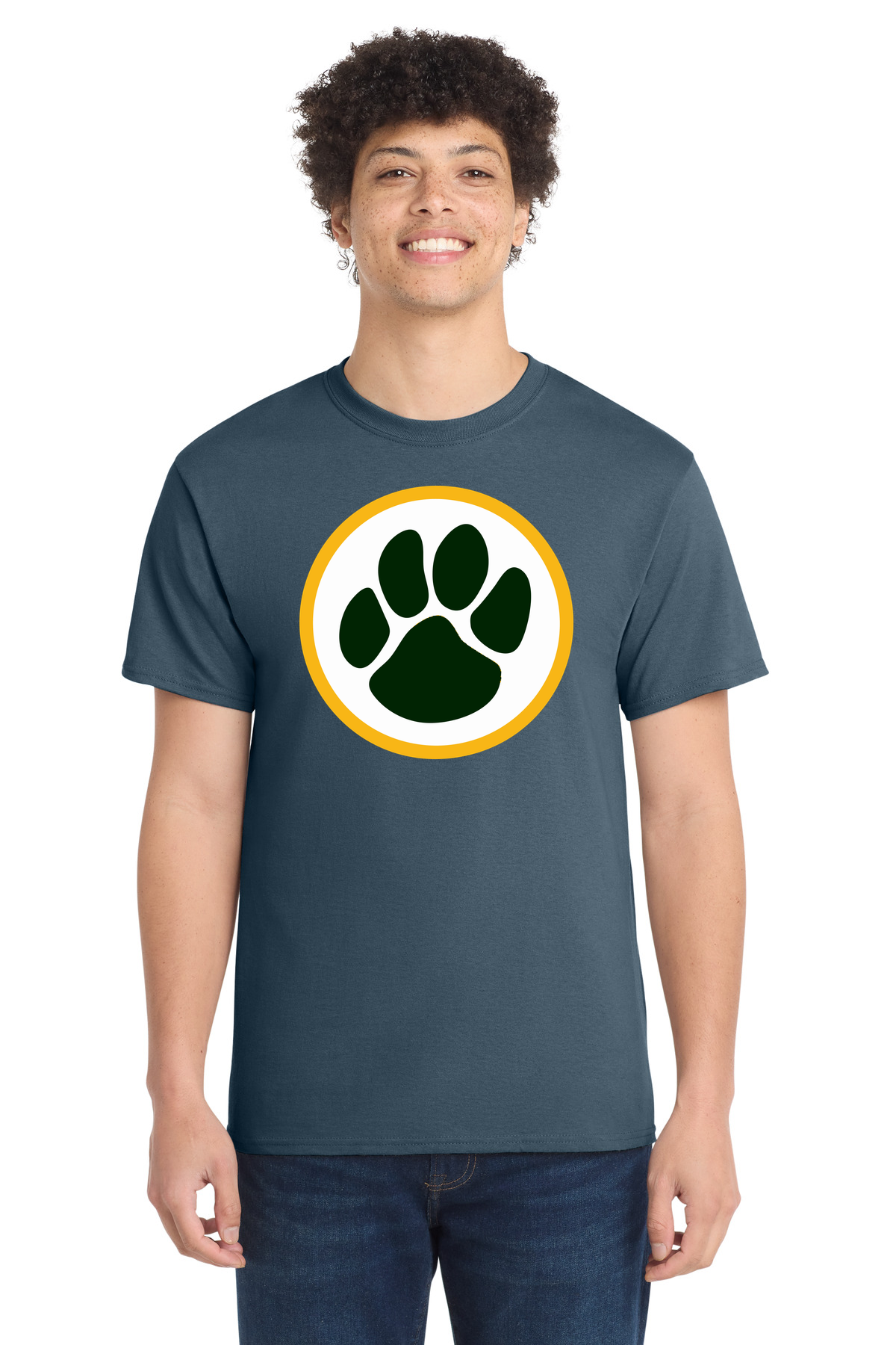 Ashwaubenon High School Football (Boys) - Steel Blue Port & Co Core Cotton Tee. PC54
