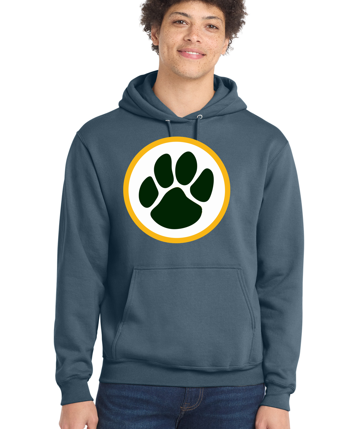 Ashwaubenon High School Football (Boys) - Steel Blue Port & Co Core Fleece Pullover Hooded Sweatshirt. PC78H
