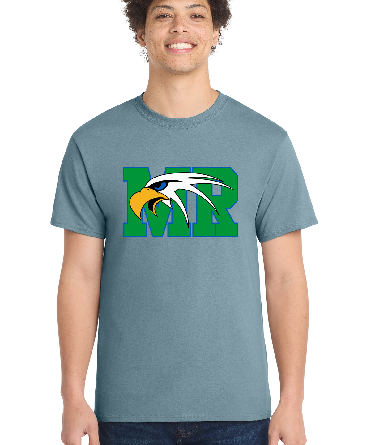 Maple River High School hockey_boys - Stonewashed Blue Port & Co Core Cotton Tee. PC54