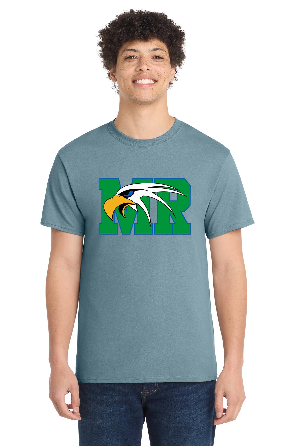 Maple River High School hockey_boys - Stonewashed Blue Port & Co Core Cotton Tee. PC54