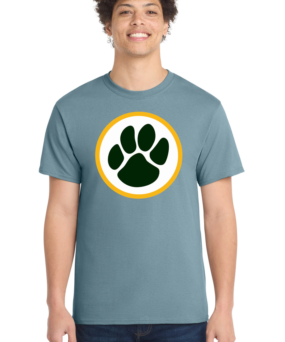 Ashwaubenon High School Football (Boys) - Stonewashed Blue Port & Co Core Cotton Tee. PC54