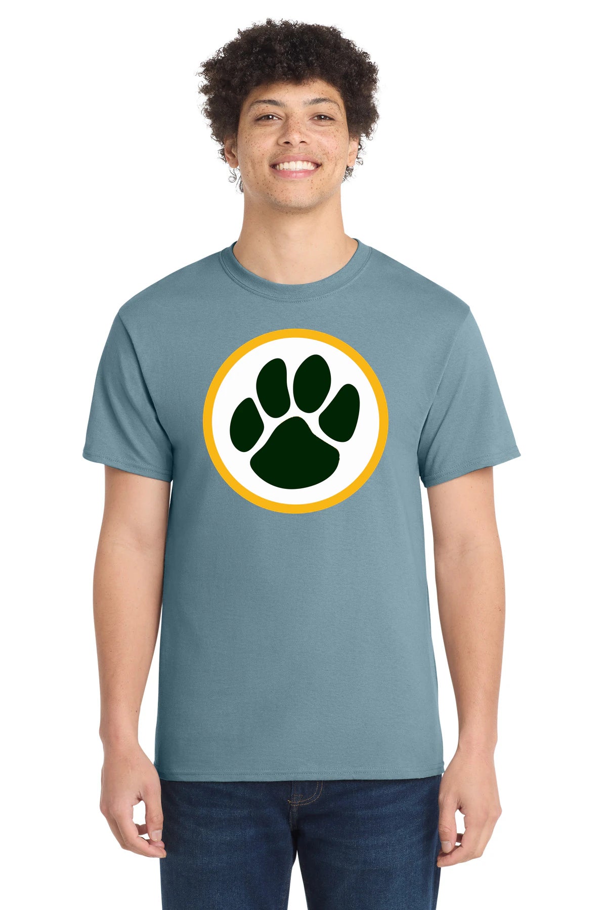 Ashwaubenon High School Football (Boys) - Stonewashed Blue Port & Co Core Cotton Tee. PC54