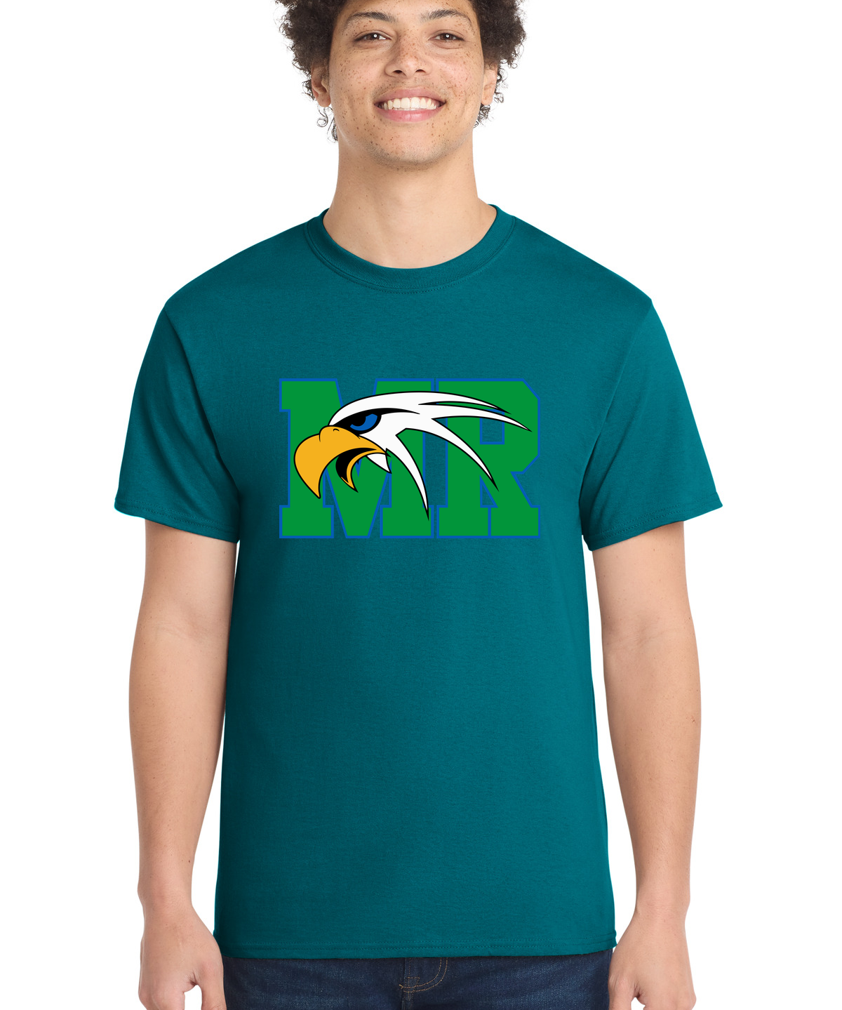 Maple River High School hockey_boys - Teal Port & Co Core Cotton Tee. PC54