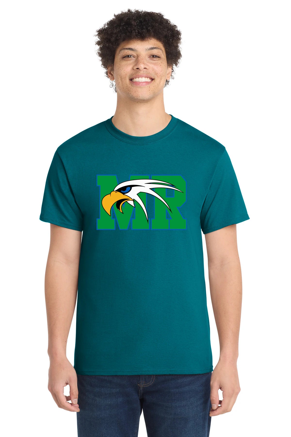 Maple River High School hockey_boys - Teal Port & Co Core Cotton Tee. PC54