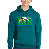 Maple River High School hockey_boys - Teal Port & Co Core Fleece Pullover Hooded Sweatshirt. PC78H