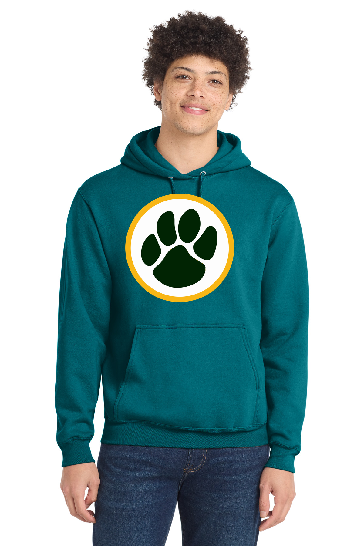 Ashwaubenon High School Football (Boys) - Teal Port & Co Core Fleece Pullover Hooded Sweatshirt. PC78H