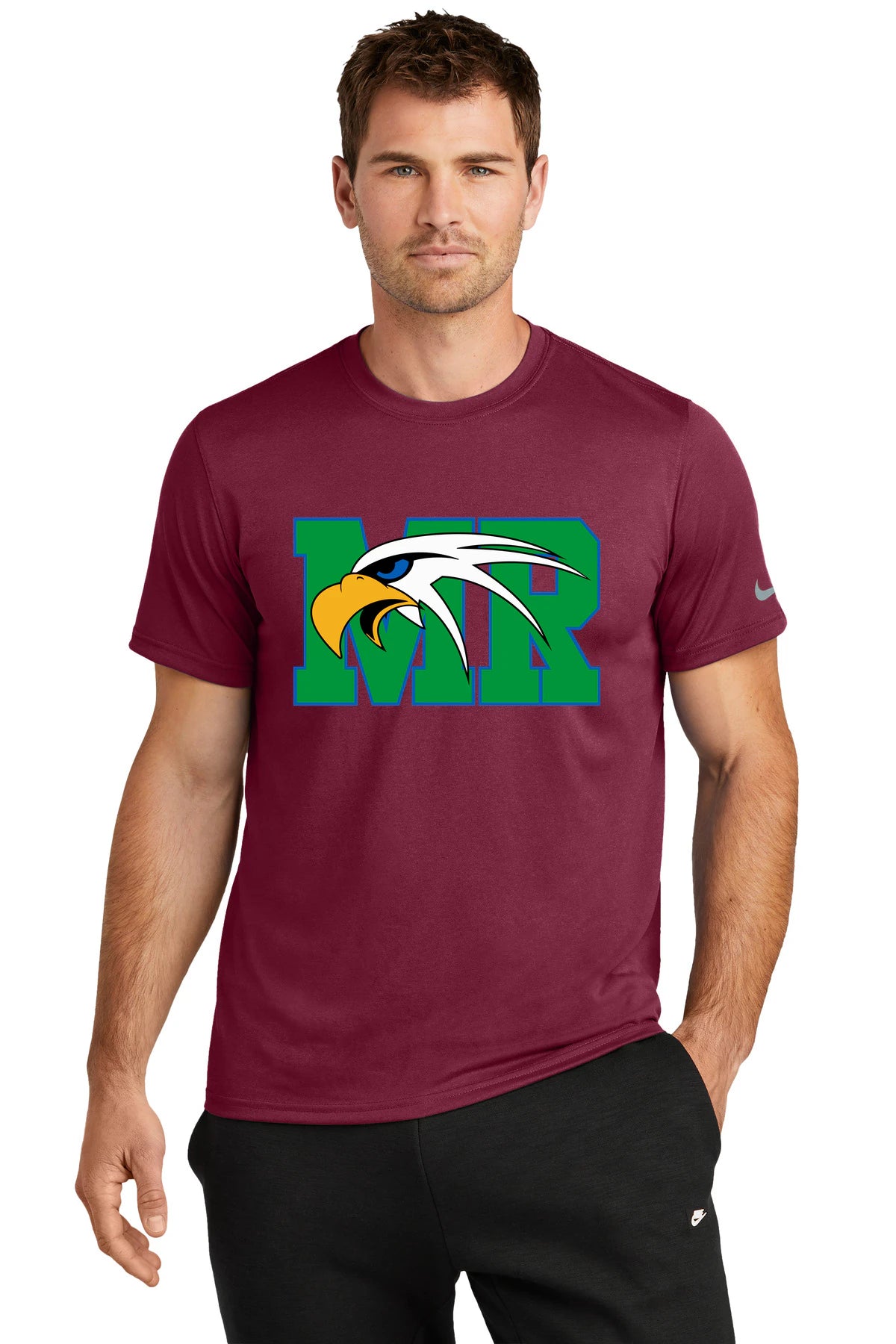 Maple River High School hockey_boys - Team Maroon Nike Swoosh Sleeve rLegend Tee NKDX8730