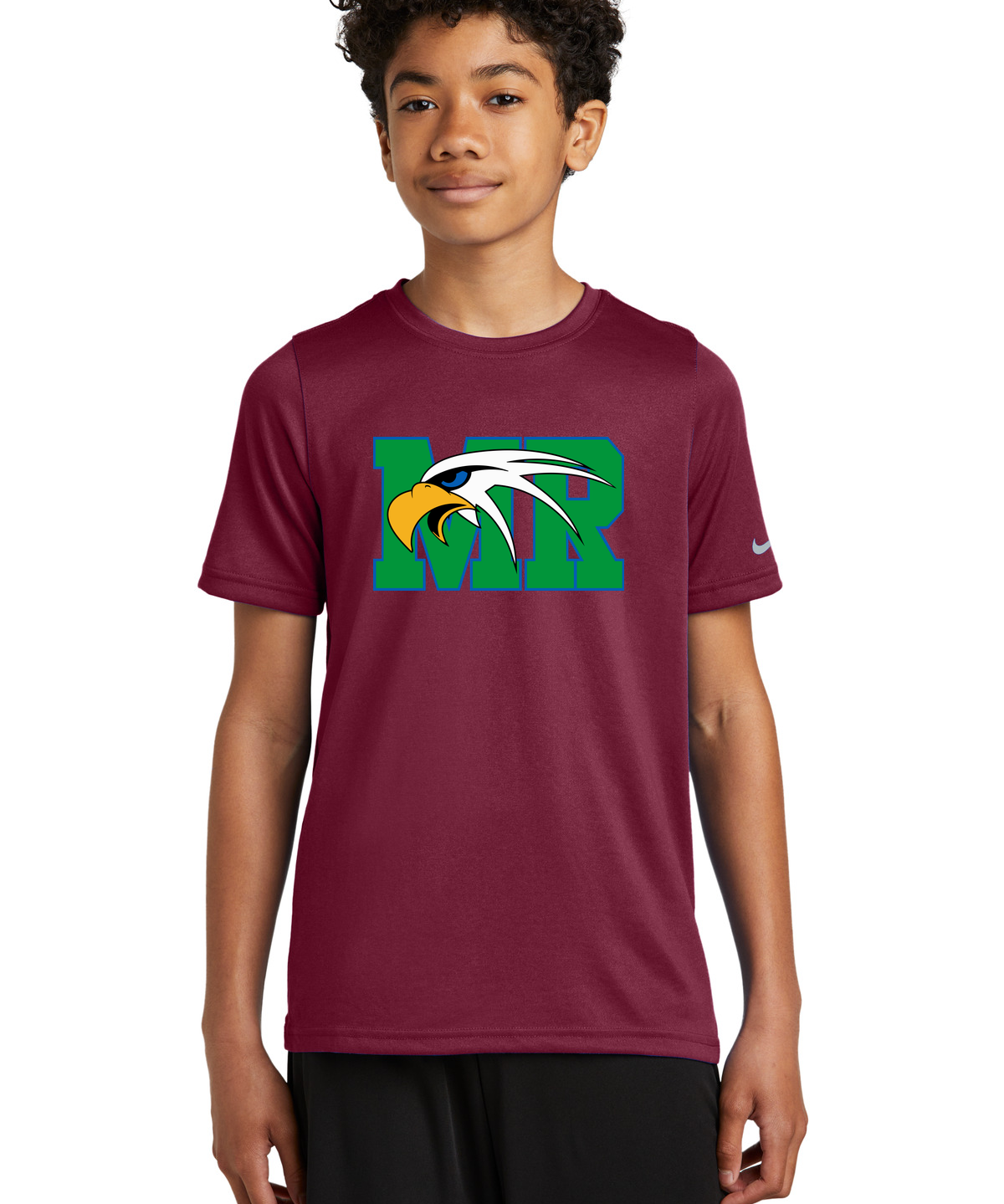 Maple River High School hockey_boys - Team Maroon Nike Youth Swoosh Sleeve rLegend Tee NKDX8787