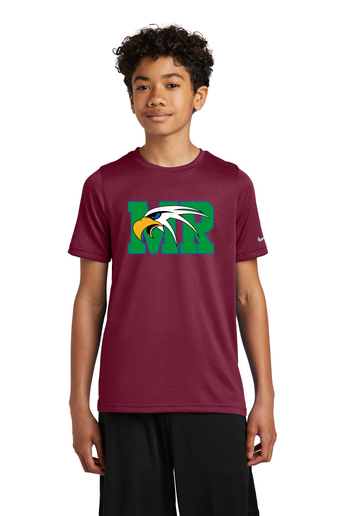 Maple River High School hockey_boys - Team Maroon Nike Youth Swoosh Sleeve rLegend Tee NKDX8787